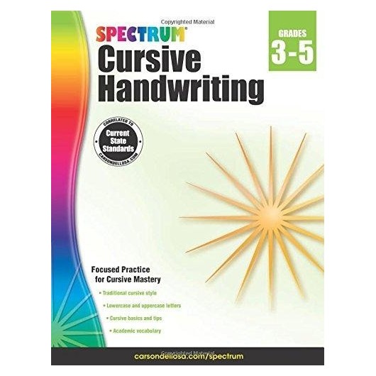 CD-704692 CURSIVE HANDWRITING GRADES 3-5