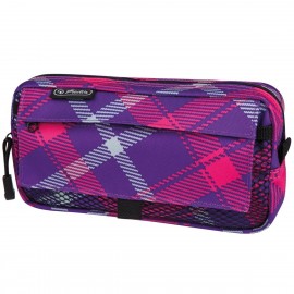 11281698 PENCIL POUCH WITH 2 ADD. BAGS CHECKED PINK