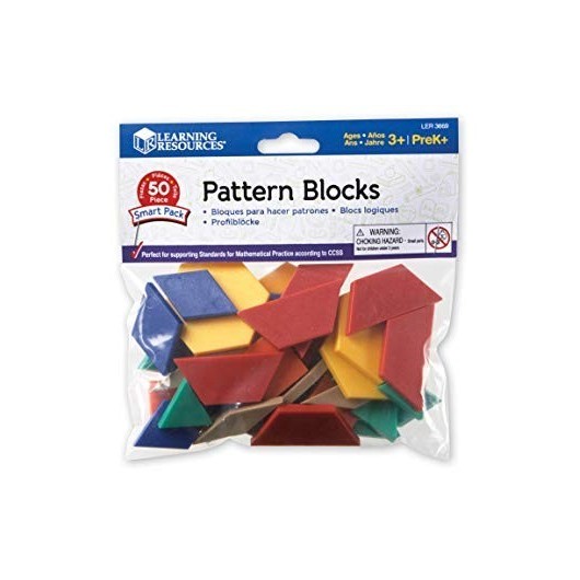 LER3669 0.5CM PLASTIC PATTERN BLOCKS IN A BAG