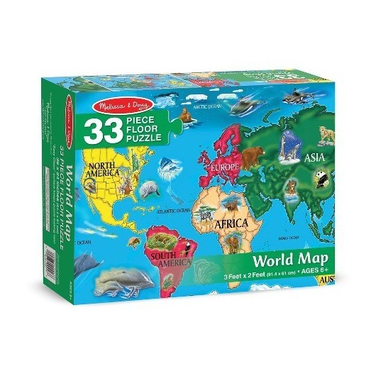 M&D 446 WORLD MAP FLOOR PUZZLE