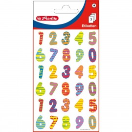 Labels number multicolored FSC 3 sheets self-adhesive