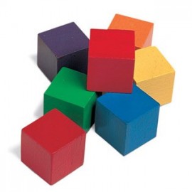 LER0136 One-Inch Wooden Color Cubes, Set of 102
