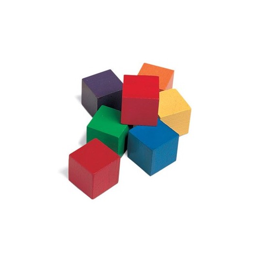 LER0136 One-Inch Wooden Color Cubes, Set of 102