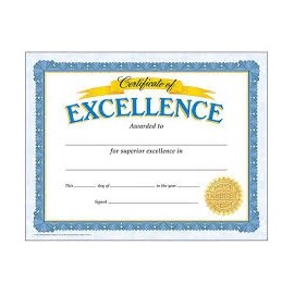 T11301Certificate of Excellence Classic Certificates