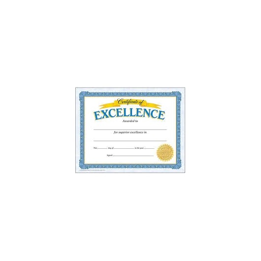 T11301Certificate of Excellence Classic Certificates