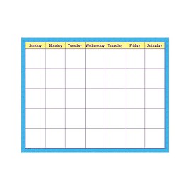 T27802B Blue Check Wipe Off Monthly Calendar