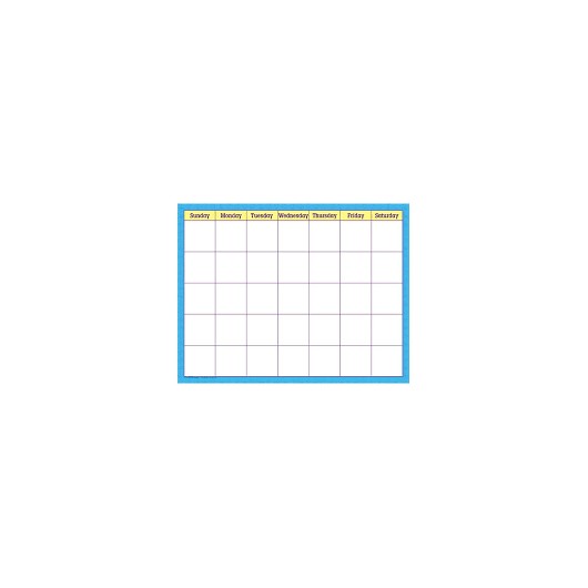 T27802B Blue Check Wipe Off Monthly Calendar