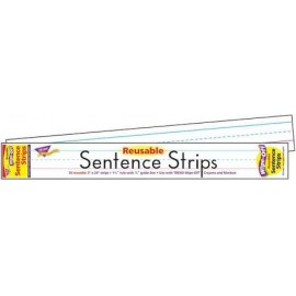 T4001 24 Inch White Wipe Off Sentence Strips