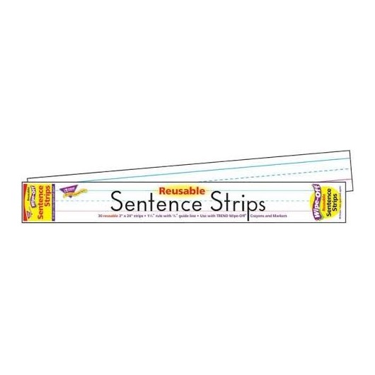 T4001 24 Inch White Wipe Off Sentence Strips