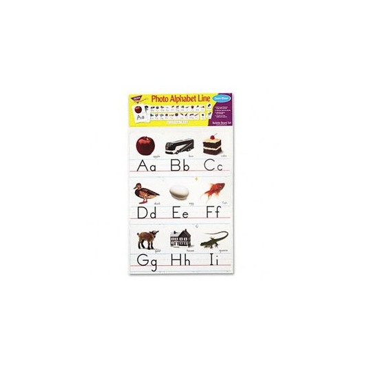 T721 Photo Alphabet Cards Manuscript Bulletin Board Set