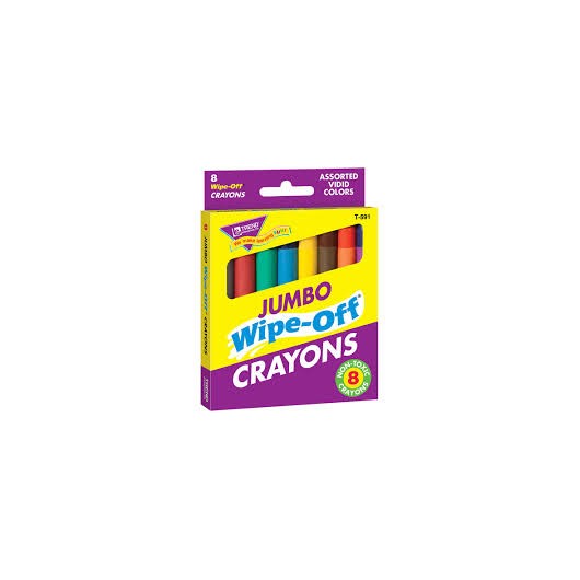 T-591 8 Pack Jumbo Wipe-Off Crayons