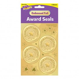 T-74011 Congratulations Award Seals Stickers (Gold)