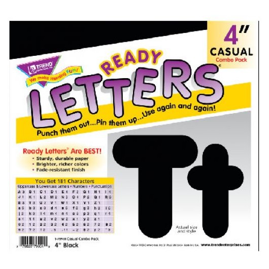 T-79901 Black Uppercase/Lowercase Ready Letters