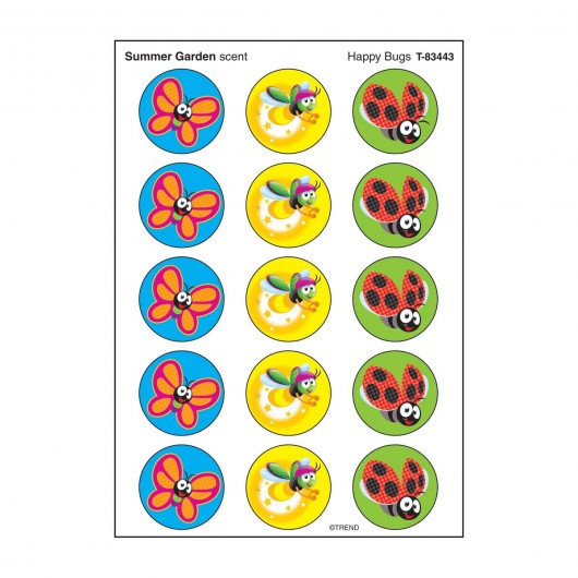 T-83443 Happy Bugs Garden Scent Large Stinky Stickers